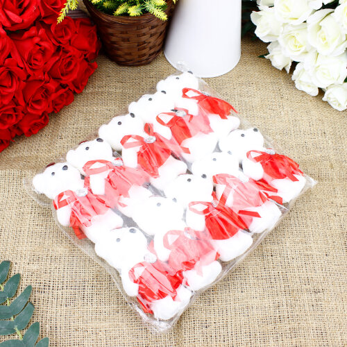 Elbiseli Strafor Ayıcık 12CM Kırmızı 10'lu paket - Toptanalim (1)