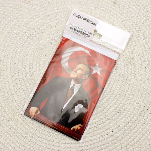 Flama Atatürk Bayrak 2MT - Kare Dekor (1)