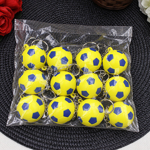 Futbol Topu Anahtarlık Sarı Lacivert 12’li Paket - 3