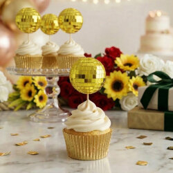  Gold Aynalı Kürdanlı Disko Topu 6 Cm - 1