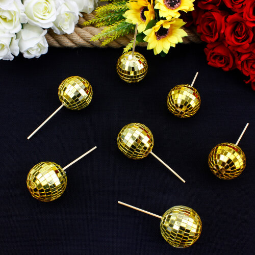  Gold Aynalı Kürdanlı Disko Topu 6 Cm - Toptanalim (1)