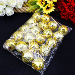  Gold Aynalı Kürdanlı Disko Topu 6 Cm - 4