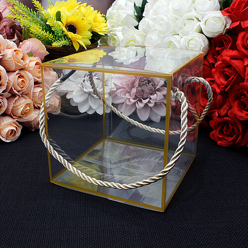 Gold Köşeli İpli Asetat Çanta 12X12X12 - Toptanalim