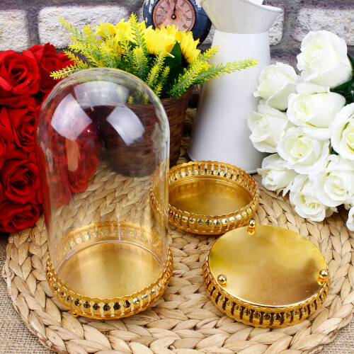 Gold Metal Dekoratif Fanus Altlığı - Toptanalim (1)