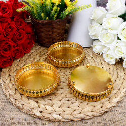 Gold Metal Dekoratif Fanus Altlığı - 1