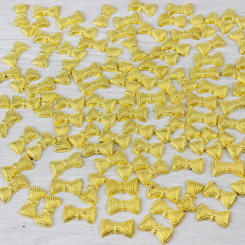 Gold Plastik Fiyonk 2CM 100'Lü Paket - Kare Dekor (1)
