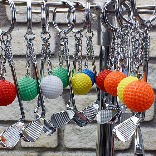 Golf Sopalı Renkli Top Anahtarlık 12’li Paket - Toptanalim