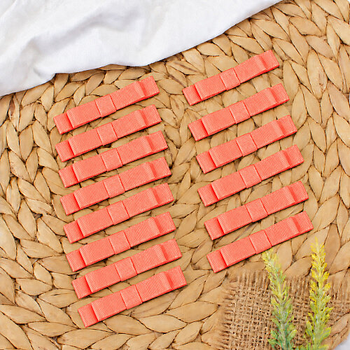 Grogren Fiyonk Kurdele Neon Mercan 7,5 cm - Toptanalim