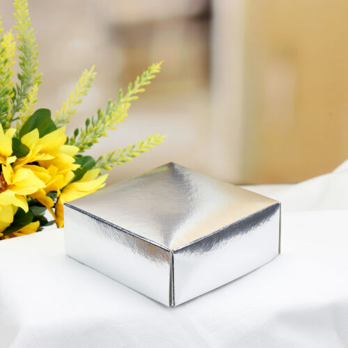 Gümüş Altlık 8x8x3 cm - Kare Dekor (1)