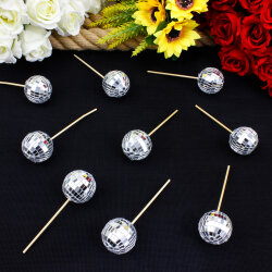 Gümüş Aynalı Kürdanlı Disko Topu 4 Cm - 2