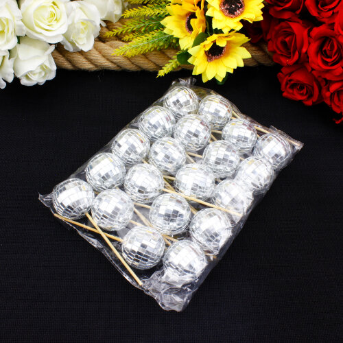 Gümüş Aynalı Kürdanlı Disko Topu 4 Cm - 4