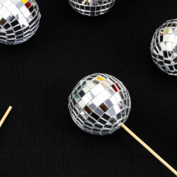 Gümüş Aynalı Kürdanlı Disko Topu 6 Cm - 3