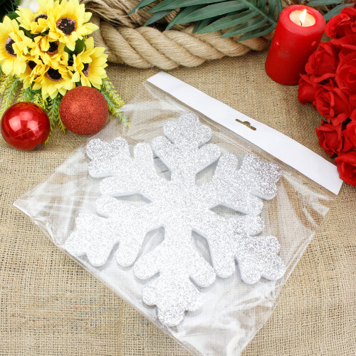 Gümüş Kar Tanesi 26CM - Kare Dekor (1)