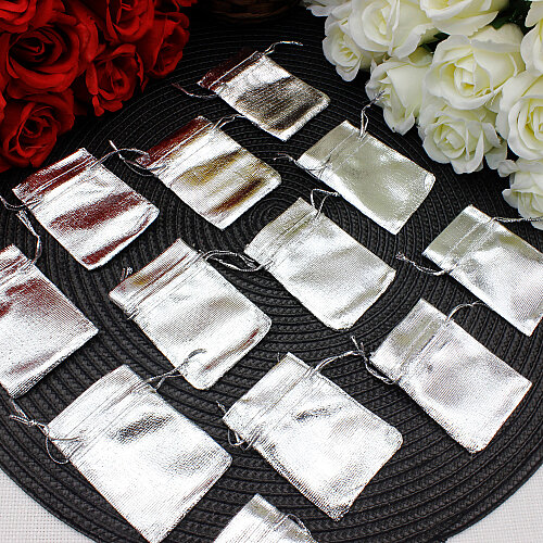 Gümüş Lame Parlak Kese 5x7 cm (100’lü Paket) - Toptanalim
