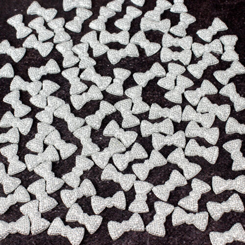 Gümüş Plastik Fiyonk 2CM 100'Lü Paket - Kare Dekor (1)