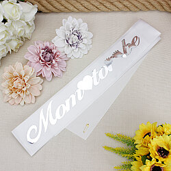 Gümüş Yazılı Mom To Be Beyaz Renk Kuşak - 1