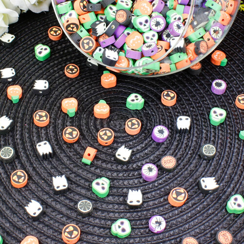 Halloween Temalı Karışık Figür Polimer Hamur Boncuk 10 mm (500’lü Paket) - Toptanalim (1)