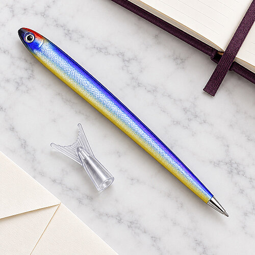 Hamsi Tasarımlı Tükenmez Kalem Mavi Sarı 14 cm - Toptanalim (1)