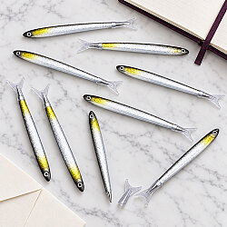 Hamsi Tasarımlı Tükenmez Kalem Sarı Gümüş 14 cm - 1