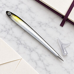 Hamsi Tasarımlı Tükenmez Kalem Sarı Gümüş 14 cm - 2