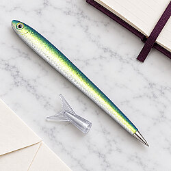  Hamsi Tasarımlı Tükenmez Kalem Yeşil Sarı 14 cm - 2