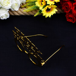 Happy Birthday Alt Alta Yazılı Parti Gözlüğü Gold 12'li Paket - 4
