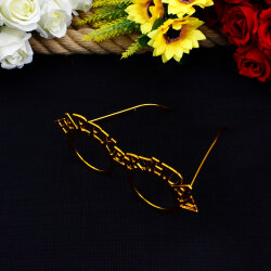 Happy Birthday Yazılı Çerçeve Model Parti Gözlüğü Gold 12'li Paket - 4