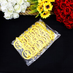 Happy Birthday Yazılı Çerçeve Model Parti Gözlüğü Gold 12'li Paket - 5