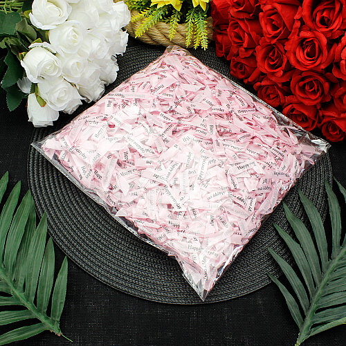 Happy Everyday Baskılı Saten Fiyonk 5 cm Açık Pembe - 3