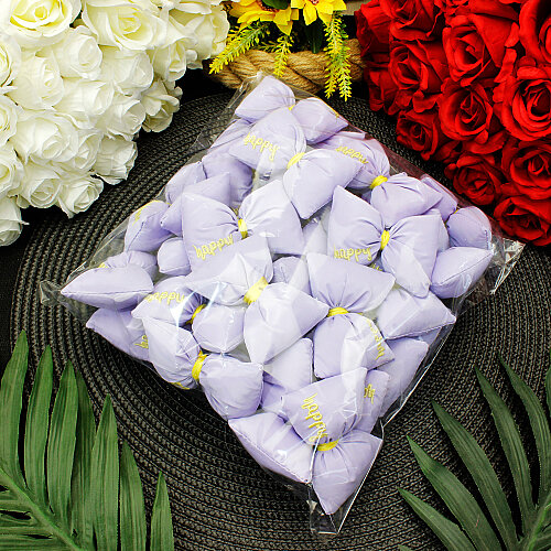Happy Yazı İşlemeli Dolgulu Fiyonk Lila 7 cm - 3