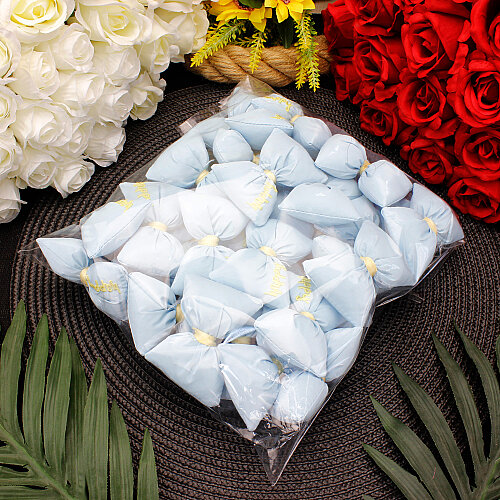 Happy Yazı İşlemeli Dolgulu Fiyonk Mavi 7 cm - 3