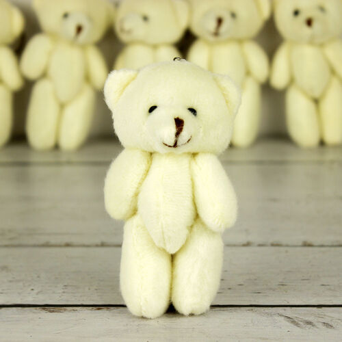 Büyük Boy Hareketli Peluş Ayıcık Anahtarlık Krem 12'li Paket - 2