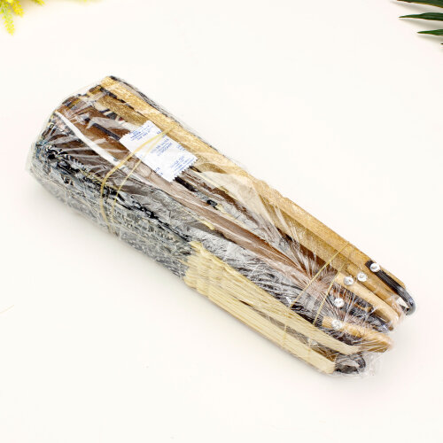 Hediyelik Renkli Desenli Bambu Şık Yelpaze 10'lu Paket - 12