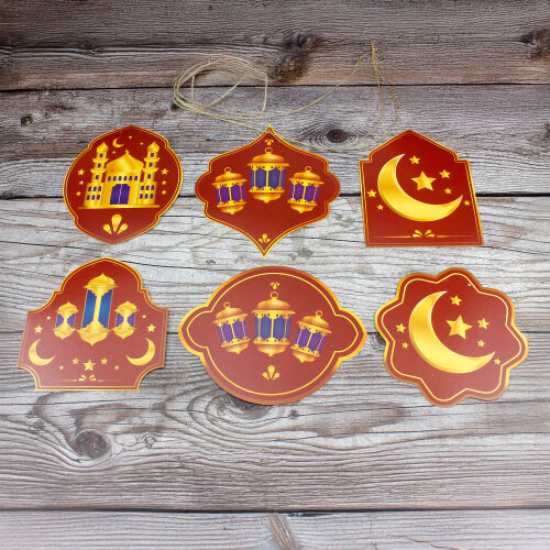 Hoşgeldin Ramazan Simgeler Kırmızı - Kare Dekor