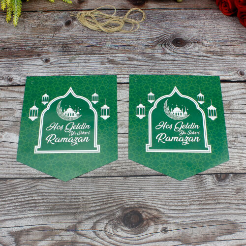 Hoşgeldin Ramazan Yazı Zarf Banner Yeşil - Kare Dekor (1)