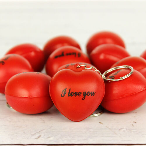 I Love You Kalp Stres Topu Anahtarlık 12'li Paket - 1