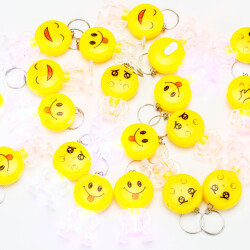 Işıklı Çöp Adam Emoji Anahtarlık 12'li Paket - 3