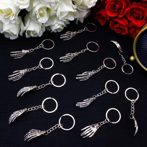 İskelet El Figürlü Metal Anahtarlık 12’li Paket - Toptanalim