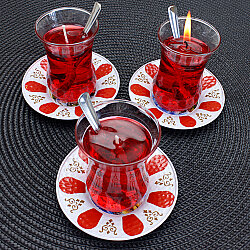 İstanbul Temalı İnce Belli Çay Bardağında Kokulu Jel Mum - 2