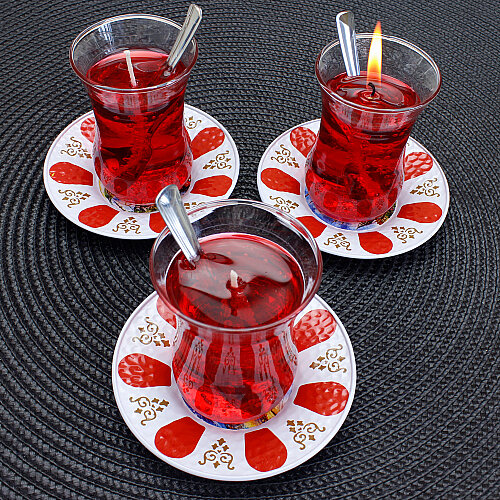 İstanbul Temalı İnce Belli Çay Bardağında Kokulu Jel Mum - Toptanalim (1)