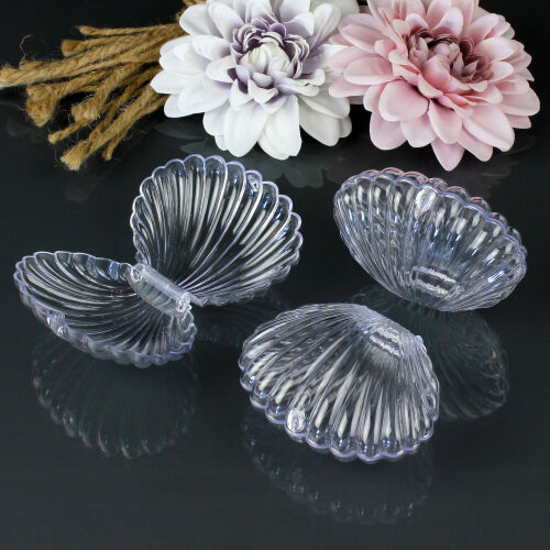 İstiridye Hediyelik Kutu Şeffaf 8X6CM - Kare Dekor (1)