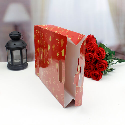 Kalp Desenli Hediye Çantası 35CM - 3