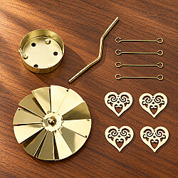 Kalp Figürlü Isı ile Dönen Metal Tealight Mumluk Gold - 3