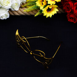 Kelebek Model Parti Gözlüğü Gold 12'li Paket - 4