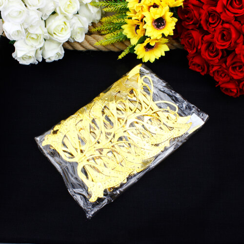 Kelebek Model Parti Gözlüğü Gold 12'li Paket - 5