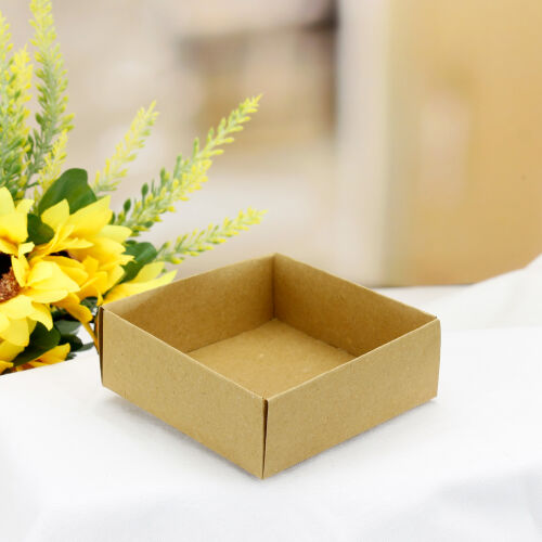 Kraft Altlık 8x8x3 cm - Kare Dekor