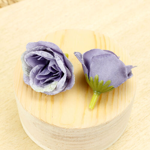 Kumaş 4CM Kafa Gül 100'Lü Paket Lila - Kare Dekor (1)