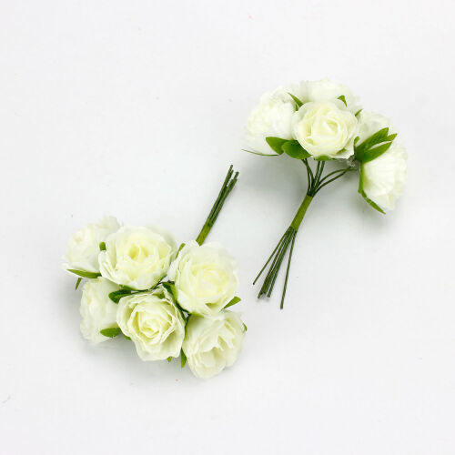Kumaş Gül Krem 48'Li Paket 3x10CM - Kare Dekor (1)