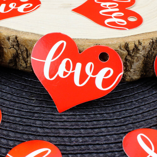 Love Baskılı Kalp Kart Etiket 100’lü Paket - 3