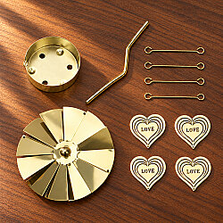  Love Kalp Figürlü Isı ile Dönen Metal Tealight Mumluk Gold - 3